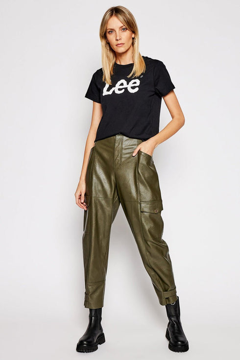 Lee Women's Wobbly Logo T-Shirt in Black